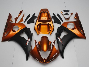 Shop 2003-2004 Yamaha YZF R6 Motorcycle Fairings - Orange Matte Black