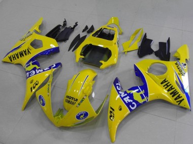 Shop 2003-2004 Yamaha YZF R6 Motorcycle Fairings - Yellow Blue Camel
