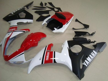 Shop 2003-2004 Yamaha YZF R6 Motorcycle Fairings - White Red Matte Black