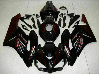 Shop 2004-2005 Honda CBR1000RR Motorcycle Fairings - Glossy Black Red Flame
