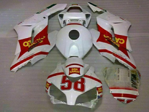 2004-2005 Honda CBR1000RR Motorcycle Fairings - White Red Yellow San Carlo 58