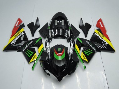 Shop 2004-2005 Kawasaki ZX10R Motorcycle Fairings - Glossy Black Red Yellow Green Monster