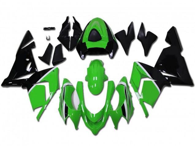 2004-2005 Kawasaki ZX10R Motorcycle Fairings - Green Glossy Black