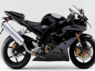 Shop 2004-2005 Kawasaki ZX10R Motorcycle Fairings - Glossy Black Matte Black
