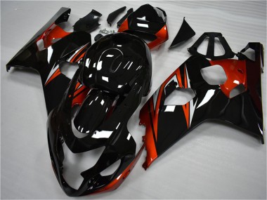 Shop 2004-2005 Suzuki GSXR 600/750 Motorcycle Fairings - Glossy Black Red Stripe