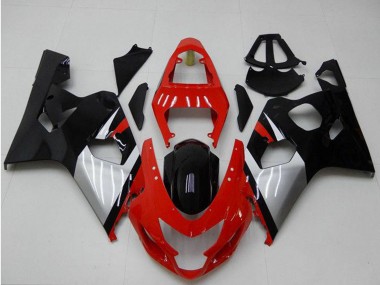 Shop 2004-2005 Suzuki GSXR 600/750 Motorcycle Fairings - Red Silver Black
