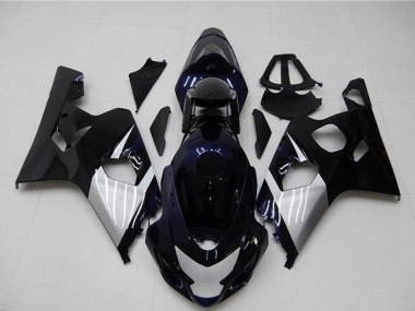 Shop 2004-2005 Suzuki GSXR 600/750 Motorcycle Fairings - Glossy Black Silver Blue