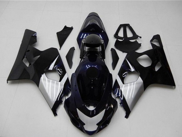 2004-2005 Suzuki GSXR 600/750 Motorcycle Fairings - Glossy Black Silver Blue