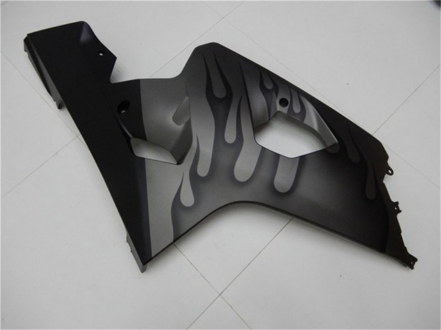 2004-2005 Suzuki GSXR 600/750 Motorcycle Fairings - Grey Black Flame