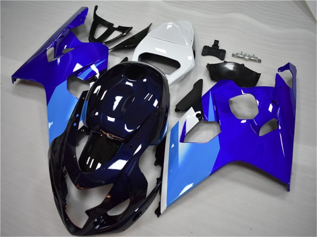 2004-2005 Suzuki GSXR 600/750 Motorcycle Fairing - White Blue Black