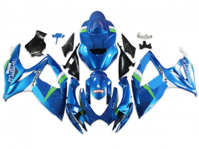 2004-2005 Suzuki GSXR 600/750 Motorcycle Fairings - Blue Green White