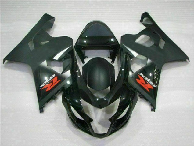 2004-2005 Suzuki GSXR 600/750 Motorcycle Fairings - Glossy Black Matte Black Red Decal