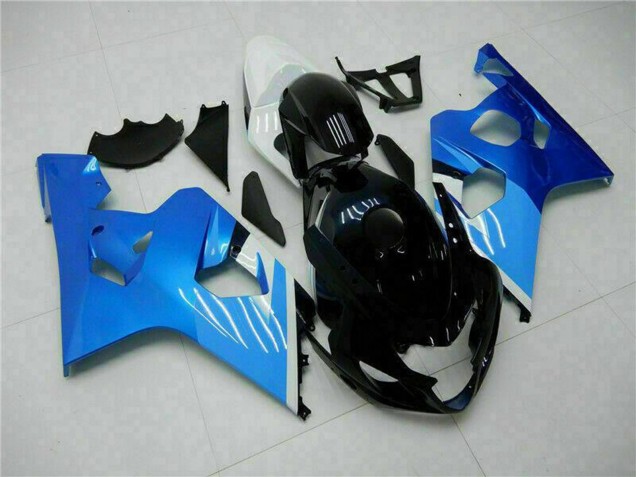 2004-2005 Suzuki GSXR 600/750 Motorcycle Fairings - White Blue Black