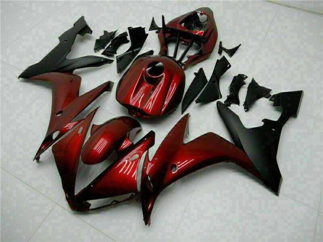 2004-2006 Yamaha YZF R1 Motorcycle Fairings - Maroon Red Matte Black