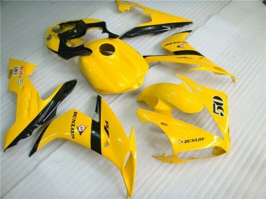 Shop 2004-2006 Yamaha YZF R1 Motorcycle Fairings - Yellow Glossy Black Dunlop 50