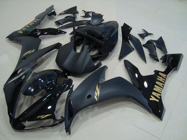 2004-2006 Yamaha YZF R1 Motorcycle Fairings - Glossy Black Matte Black Gold