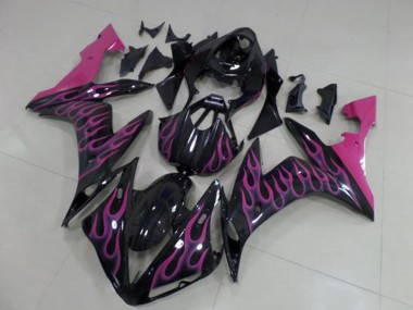Shop 2004-2006 Yamaha YZF R1 Motorcycle Fairings - Glossy Black Pink Flame