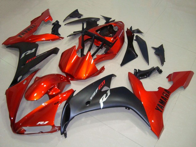 2004-2006 Yamaha YZF R1 Motorcycle Fairings - Red Matte Black