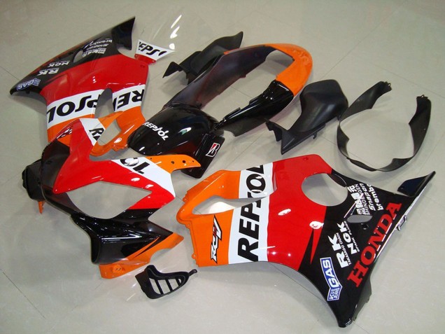 2004-2007 Honda CBR600 F4i Motorcycle Fairing - Orange White Red Glossy Black Repsol