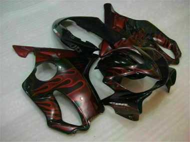 Shop 2004-2007 Honda CBR600 F4i Motorcycle Fairings - Glossy Black Red Flame