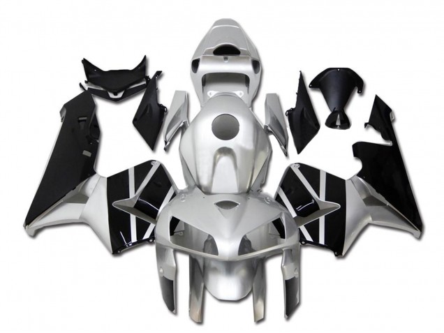 2005-2006 Honda CBR600RR Motorcycle Fairing - Silver Black