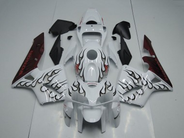 Shop 2005-2006 Honda CBR600RR Motorcycle Fairing - White Black Flame