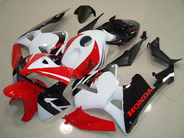 2005-2006 Honda CBR600RR Motorcycle Fairing - White Red Black