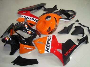 Shop 2005-2006 Honda CBR600RR Motorcycle Fairing Kits - Orange White Red Glossy Black Repsol