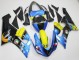 2005-2006 Kawasaki ZX6R Motorcycle Fairings - Blue Yellow Black Shark