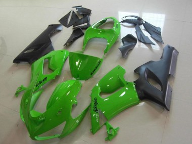 Shop 2005-2006 Kawasaki ZX6R Motorcycle Fairings - Green Matte Black