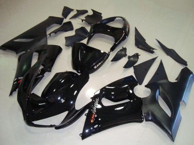 Shop 2005-2006 Kawasaki ZX6R Motorcycle Fairings - Glossy Black Matte Black Silver Red