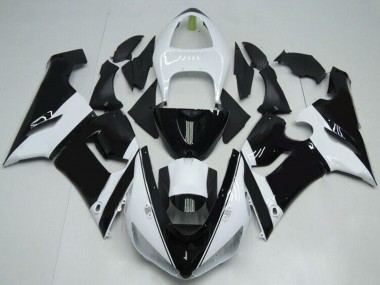 Shop 2005-2006 Kawasaki ZX6R Motorcycle Fairings - White Glossy Black