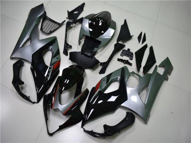 Shop 2005-2006 Suzuki GSXR 1000 Motorcycle Fairing - Glossy Black Silver