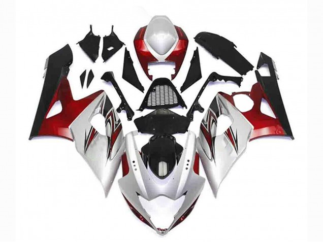 2005-2006 Suzuki GSXR 1000 Motorcycle Fairing Kits - Silver Red Black