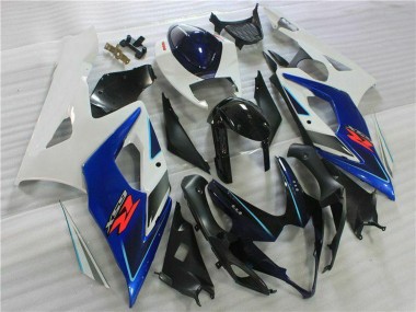 Shop 2005-2006 Suzuki GSXR 1000 Motorcycle Fairing Kits - White Blue Glossy Black