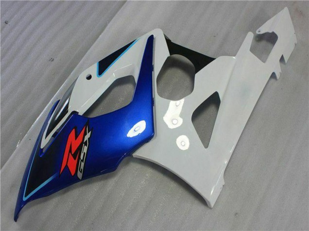 2005-2006 Suzuki GSXR 1000 Motorcycle Fairing Kits - White Blue Glossy Black