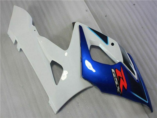 2005-2006 Suzuki GSXR 1000 Motorcycle Fairing Kits - White Blue Glossy Black