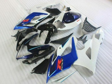 Shop 2005-2006 Suzuki GSXR 1000 Motorcycle Fairing Kits - White Blue Glossy Black