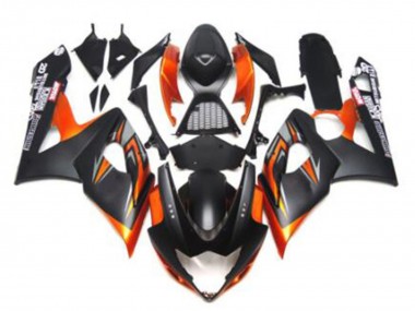 Shop 2005-2006 Suzuki GSXR 1000 Motorcycle Fairings - Glossy Black Matte Black Black Orange