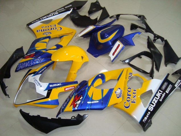 2005-2006 Suzuki GSXR 1000 Motorcycle Fairings - Yellow White Black Corona