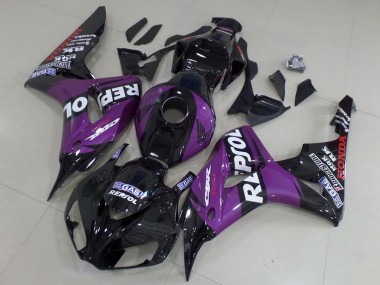 Shop 2006-2007 Honda CBR1000RR Motorcycle Fairings - Glossy Black Purple Repsol