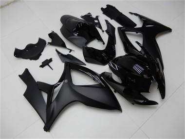 Shop 2006-2007 Suzuki GSXR 600/750 Motorcycle Fairings - Matte Black Glossy Black