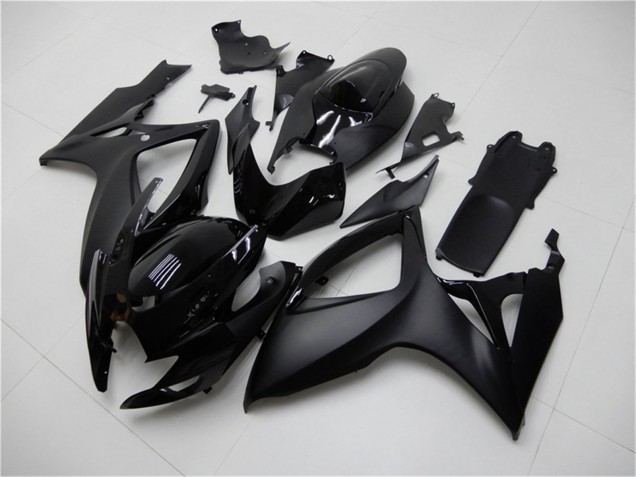 2006-2007 Suzuki GSXR 600/750 Motorcycle Fairings - Matte Black Glossy Black