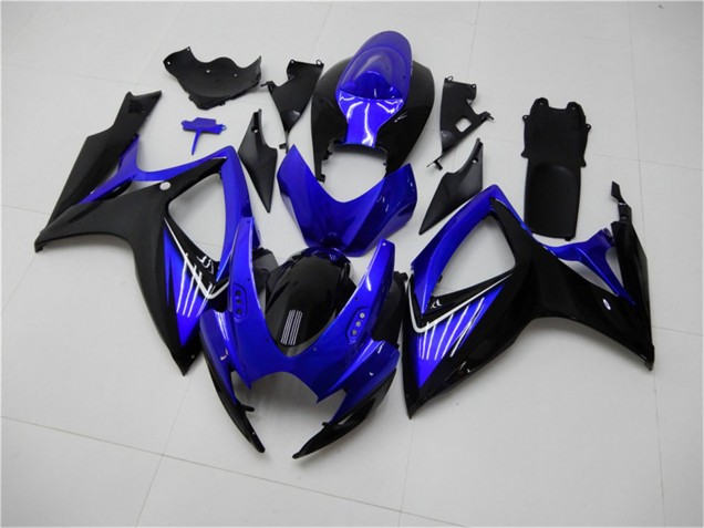 2006-2007 Suzuki GSXR 600/750 Motorcycle Fairings - Blue Glossy Black