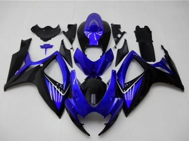 Shop 2006-2007 Suzuki GSXR 600/750 Motorcycle Fairings - Blue Glossy Black
