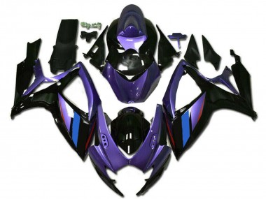 Shop 2006-2007 Suzuki GSXR 600/750 Motorcycle Fairings - Purple Blue Glossy Black Stripe