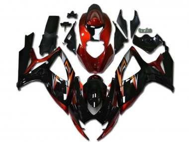 Shop 2006-2007 Suzuki GSXR 600/750 Motorcycle Fairings - Orange Silver Glossy Black Stripe