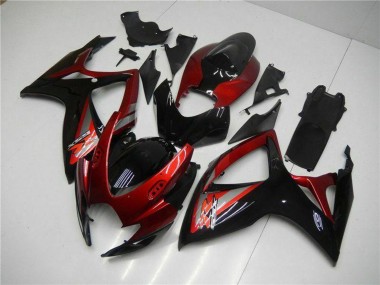 Shop 2006-2007 Suzuki GSXR 600/750 Motorcycle Fairing - Red Glossy Black