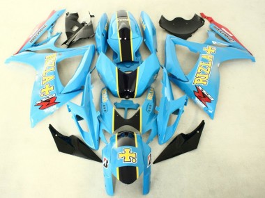Shop 2006-2007 Suzuki GSXR 600/750 Motorcycle Fairings - Light Blue Black Yellow Rizla
