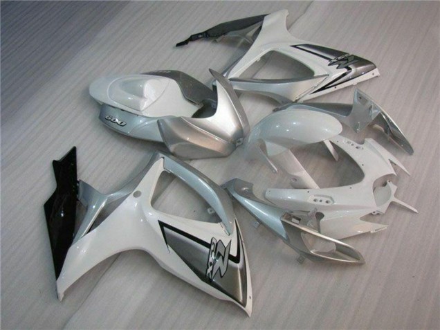 2006-2007 Suzuki GSXR 600/750 Motorcycle Fairings - White Silver